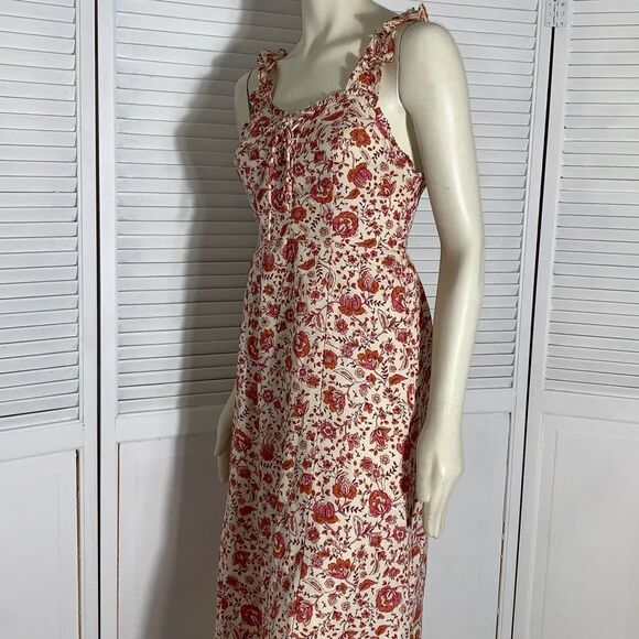 Japna Floral Midi Dress -  Tie Front Small - Picture 11 of 14